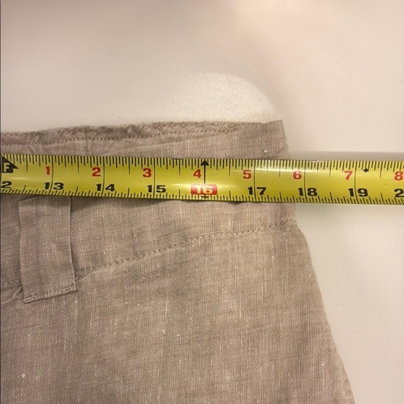 Chico's Tan Capris 100%Linen Relaxed Fit capris #204 - Picture 7 of 9